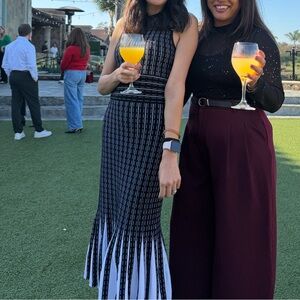 Express Black & White Knit Dress